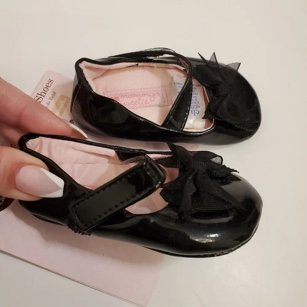 Carter's Baby Girl 0-3months Black Flats with Bow